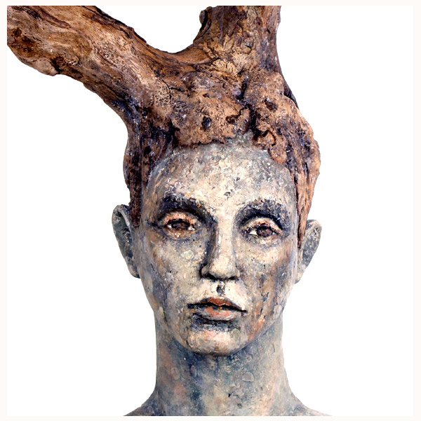 sculptures figurative clay Tatjana Raum tree spirit